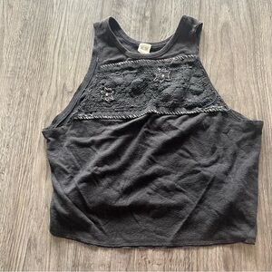 Free People Grey stitched tank top
